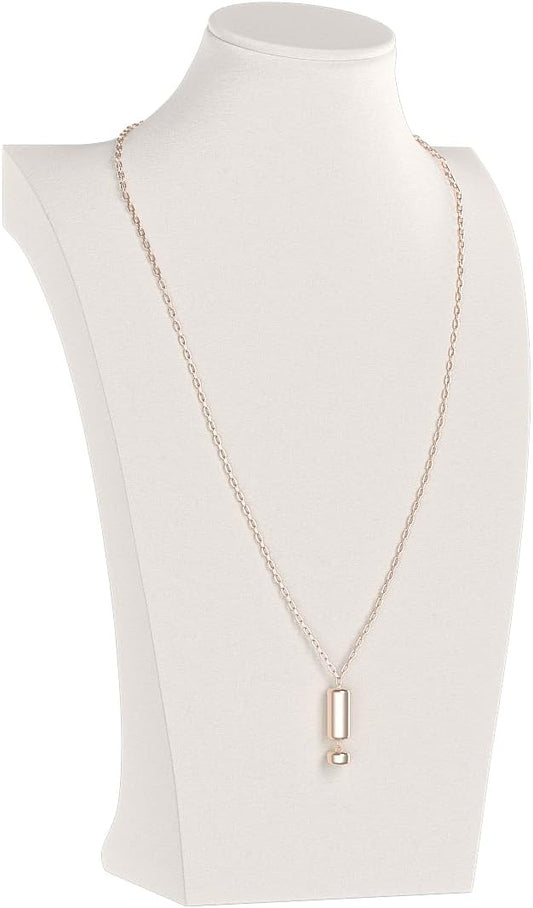 Necklace Bust Display Stand, Necklace Holder, Pendant Chain Necklace Organizer for Women (Beige Velvet, S 1PCS)