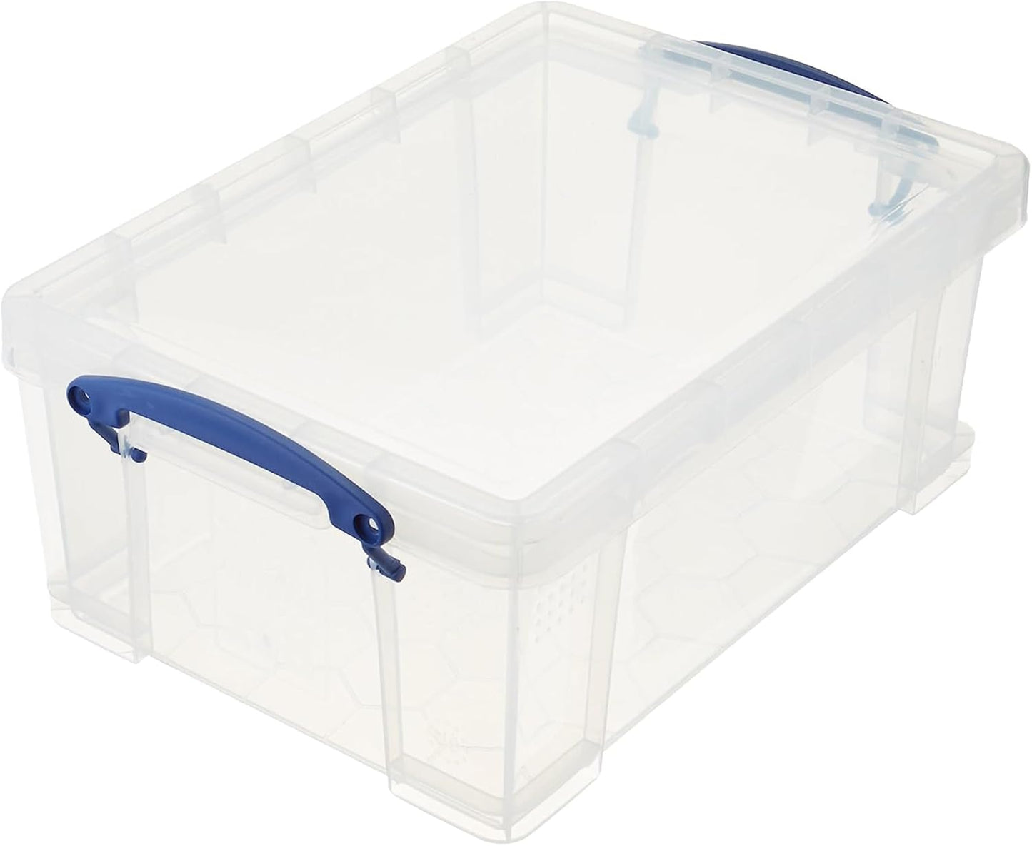 Really Useful Box 9 Liter Plastic Stackable Storage Container with Snap Lid & Built-in Clip Lock Handles for Home or Office Organization, Clear
