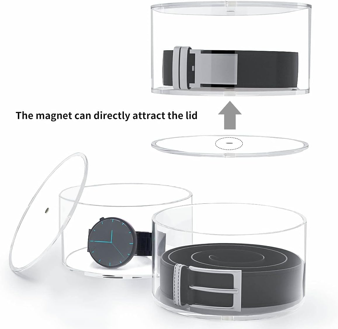 NIUBEE Belt Organizer, Acrylic 4 Layers Belt Case Storage Holder and Display for Accessories like Jewelry,Watch,Bracelets