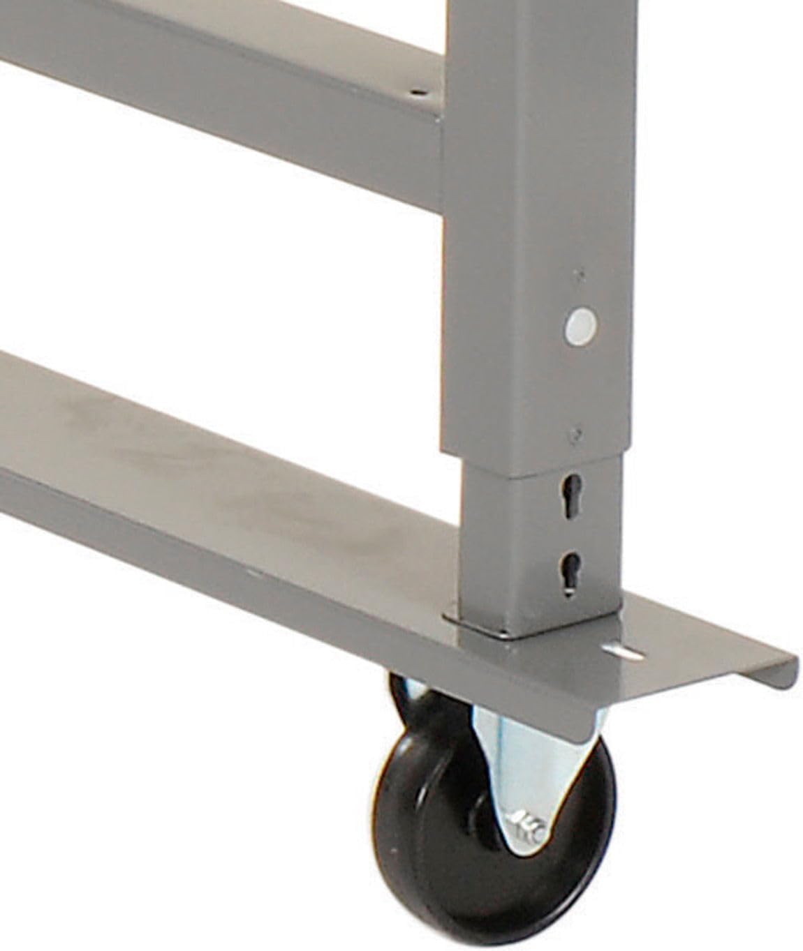 Global Industrial Mobile Adjustable Height C-Channel Leg Workbench, Maple Butcher Block Square Edge, 60" Wx30 D, Gray