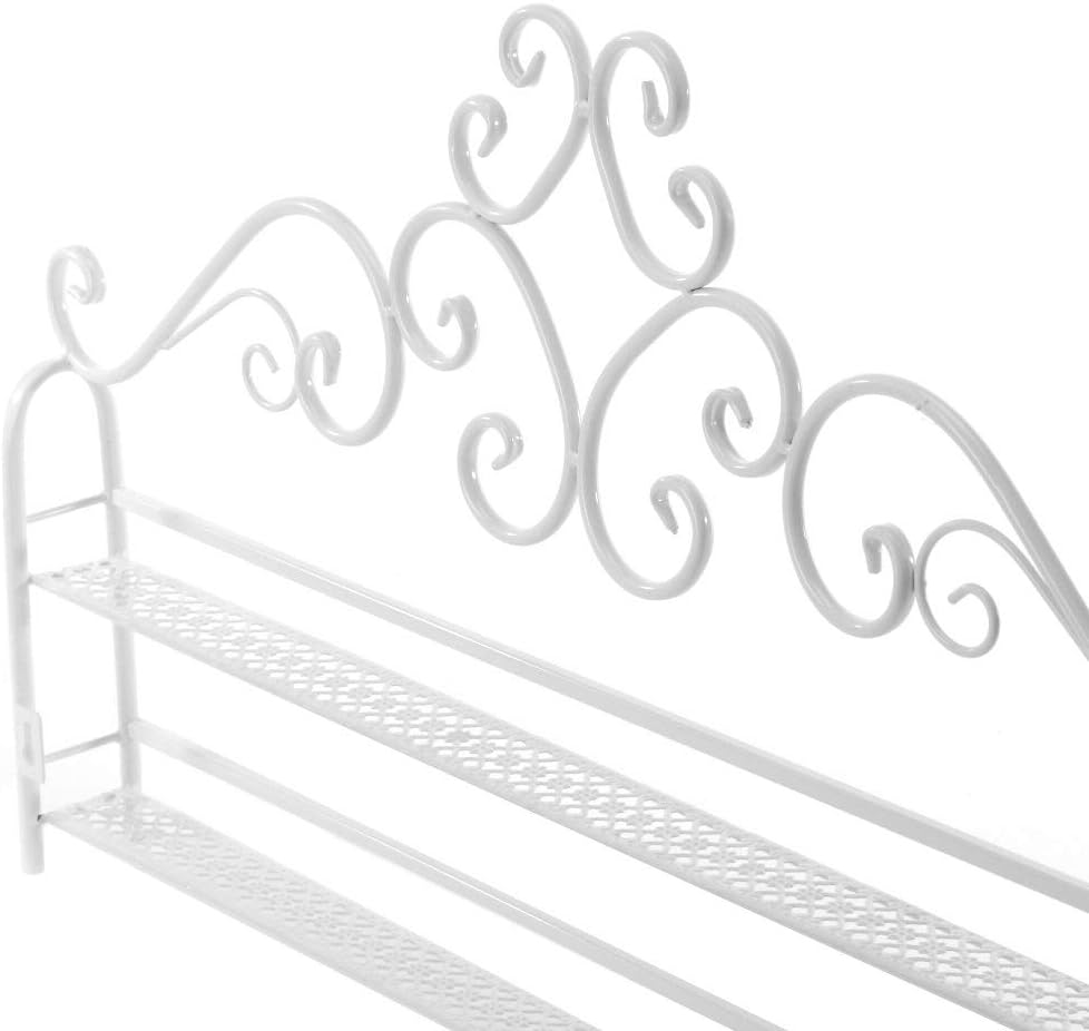 DAZONE Nail Polish Holder - 6 Tier Metal Rack, Wall Mount Organizer Holds 120 Bottles, White Shelf