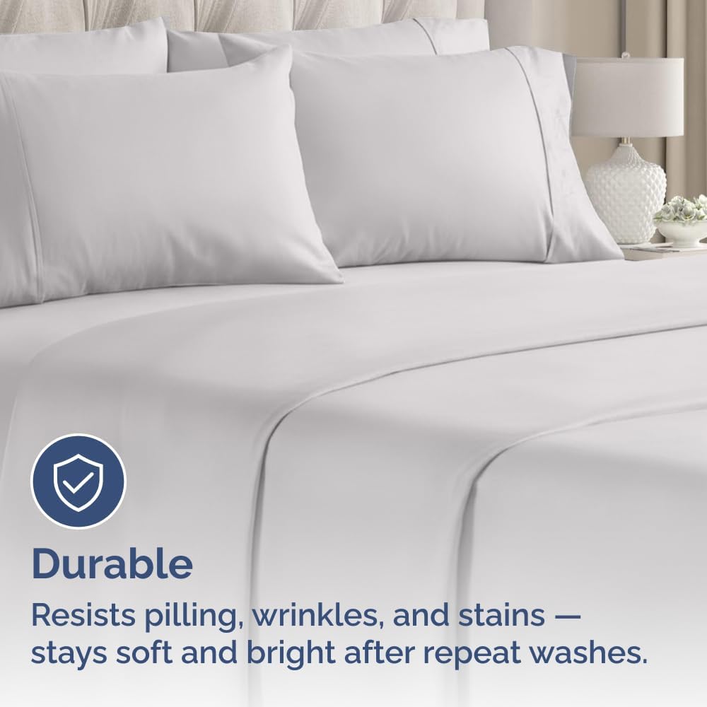 Standard Pillow Cases - 4 Pack - Super Soft Pillowcase Covers - Envelope Enclosure - Hotel Quality Pillow Protectors - Wrinkle Free, Fade & Stain Resistant - Machine Washable - 20" x 26" (Light Grey)