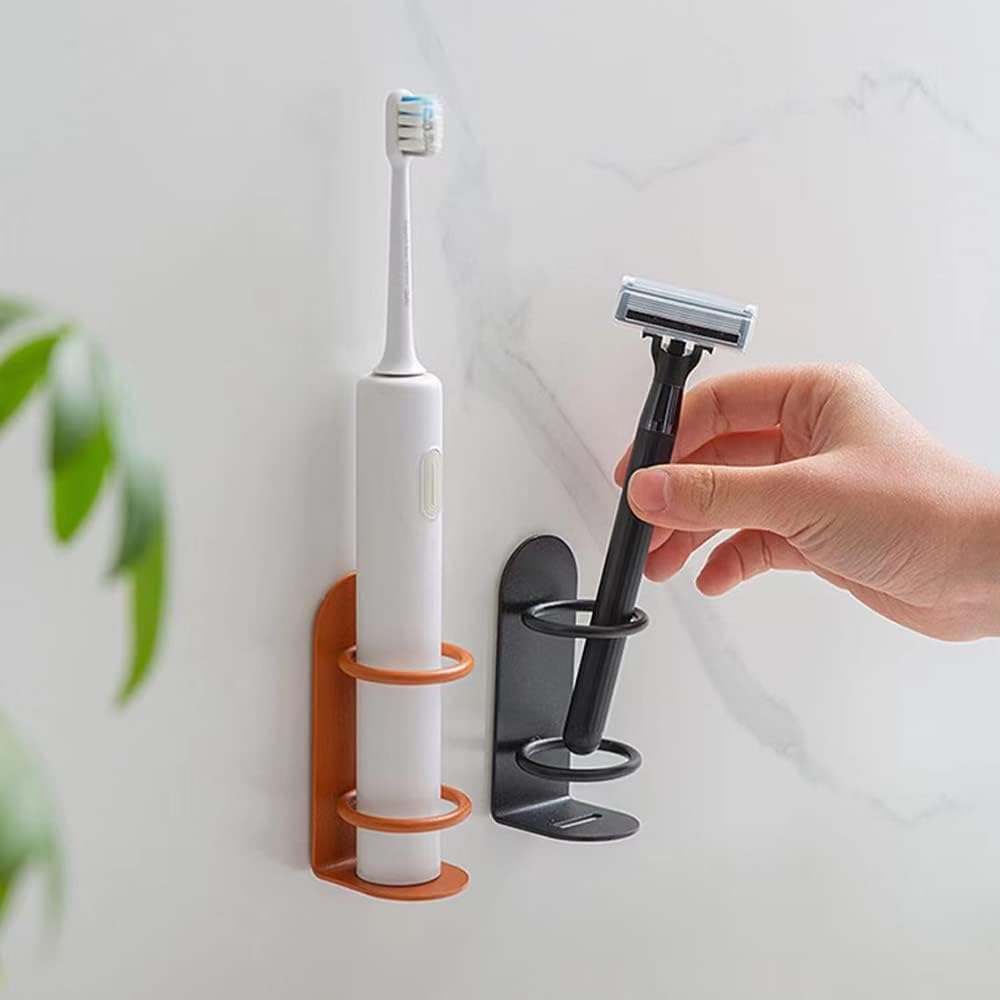 Mighty Eco-Friendly Wall Toothbrush Holder for Bathroom - No Drilling, 2Pack (Black)
