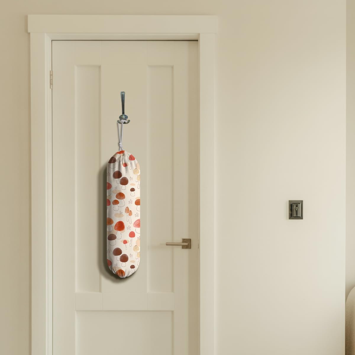 Mushroom Plastic Bag Holder, Reusable Grocery Bags Holder, Washable Hanging Shopping Bags Carrierfor Home Kitchen, Kitchens Housewarming Gifts, Kitchen Pattern Garbage Bag 51