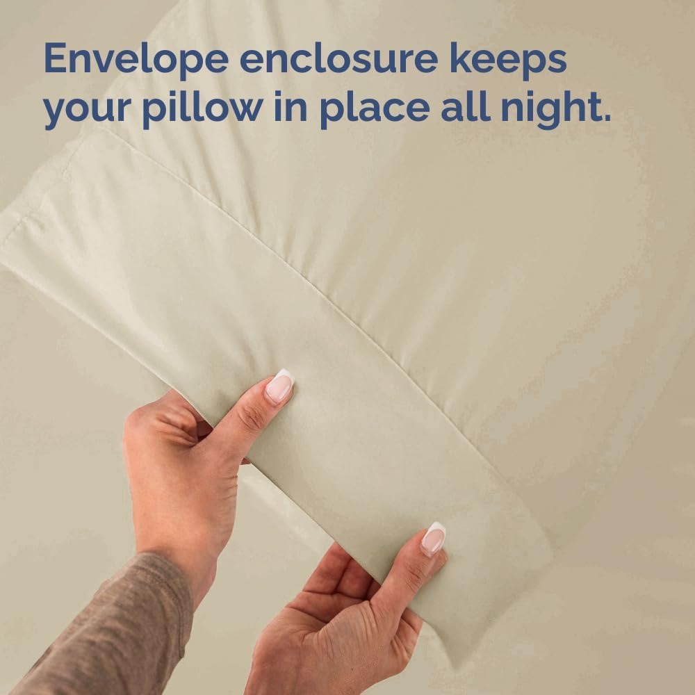 King Pillow Cases - 4 Pack - Super Soft Pillowcase Covers - Envelope Enclosure - Hotel Quality Pillow Protectors - Wrinkle Free, Fade, Shrink & Stain Resistant - Machine Washable - 20" x 40" (Wheat)