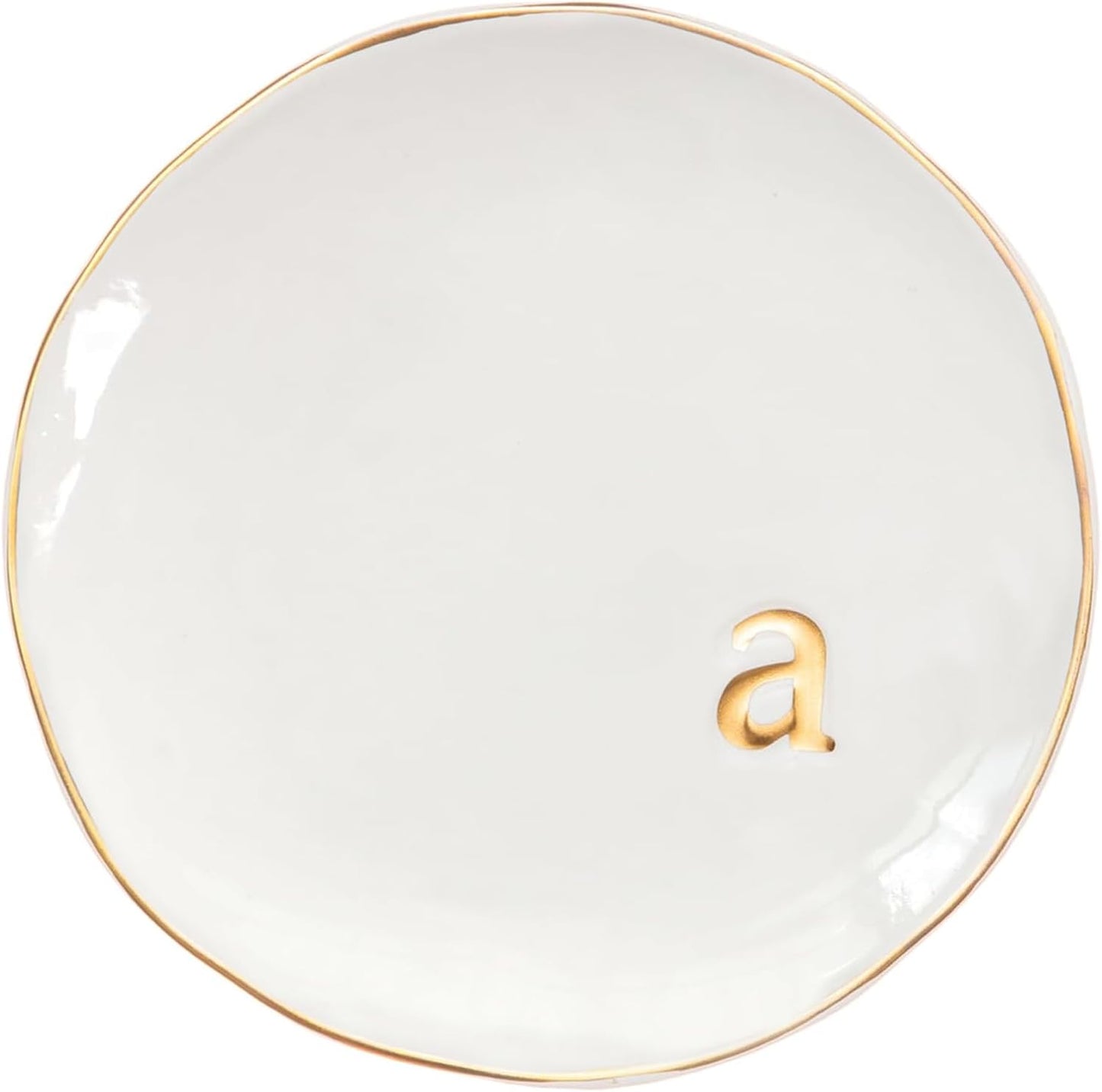 COLLECTIVE HOME - Ceramic Jewelry Tray, Decorative Trinket Dish for Rings Earrings Necklaces Bracelet Watch Keys, Birthday Mother's Day Christmas Gift for Women, 4.75", Glossy (a)