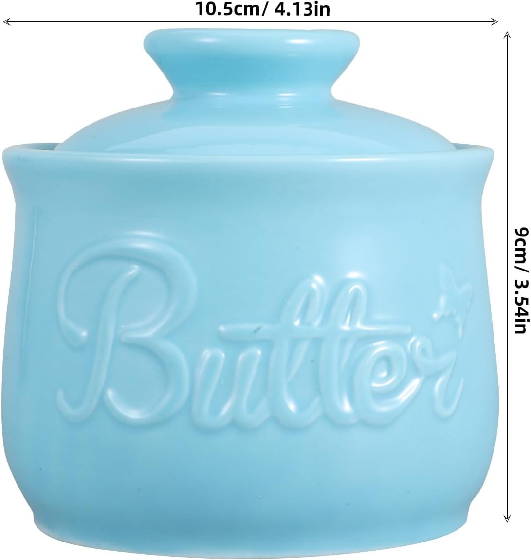 BESPORTBLE Ceramic Butter Crock with Lid for Countertop Large Capacity Porcelain Butter Keeper Container Elegant White for Kitchen Freshness Preservation Farmhouse Decor