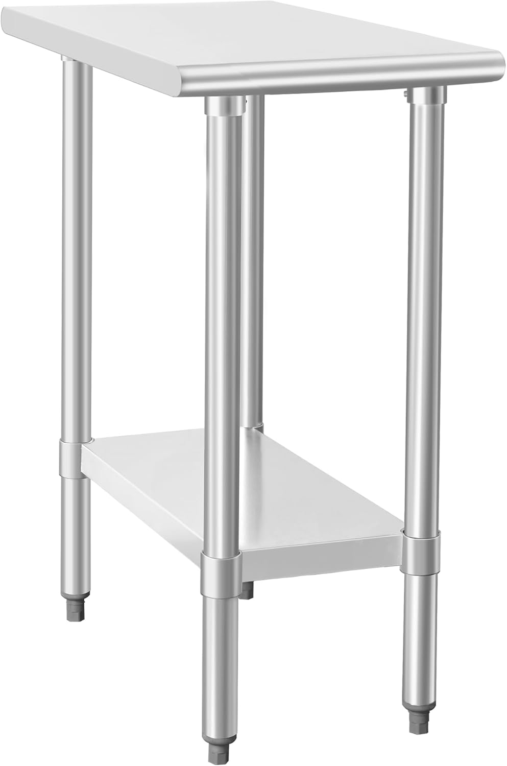 HARDURA Stainless Steel Work Table Commercial 30×15 Inches Kitchen Prep Table and Heavy Duty Commercial Workbench NSF 430 with Undershelf and Galvanized Legs