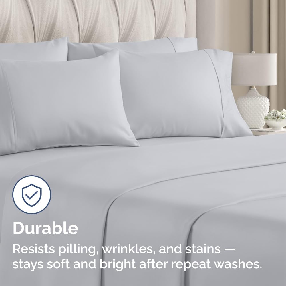 Standard Pillow Cases - 4 Pack - Super Soft Pillowcase Covers - Envelope Enclosure - Hotel Quality Pillow Protectors - Wrinkle Free, Fade & Stain Resistant - Machine Washable - 20" x 26" (Steel Blue)