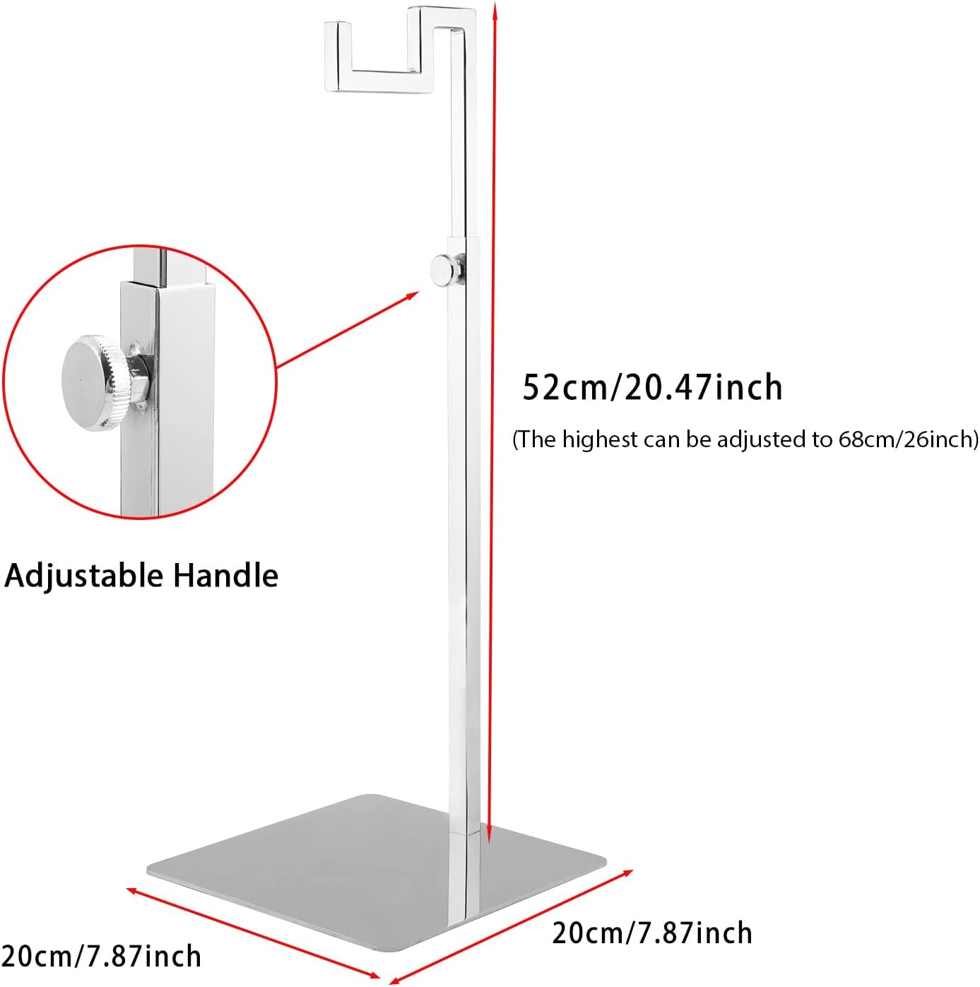 Polmart Countertop Adjustable Hanger Display Stand for Hangbag, Wreath and Crafts, Sliver