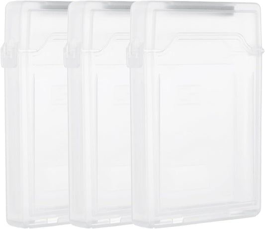 PATIKIL 4.5" x 3.2" Hard Drive Disk Case, 3Pcs Plastic Hard Disk Storage Box Portable Anti-Static Case for 2.5" External SSD HDD, White