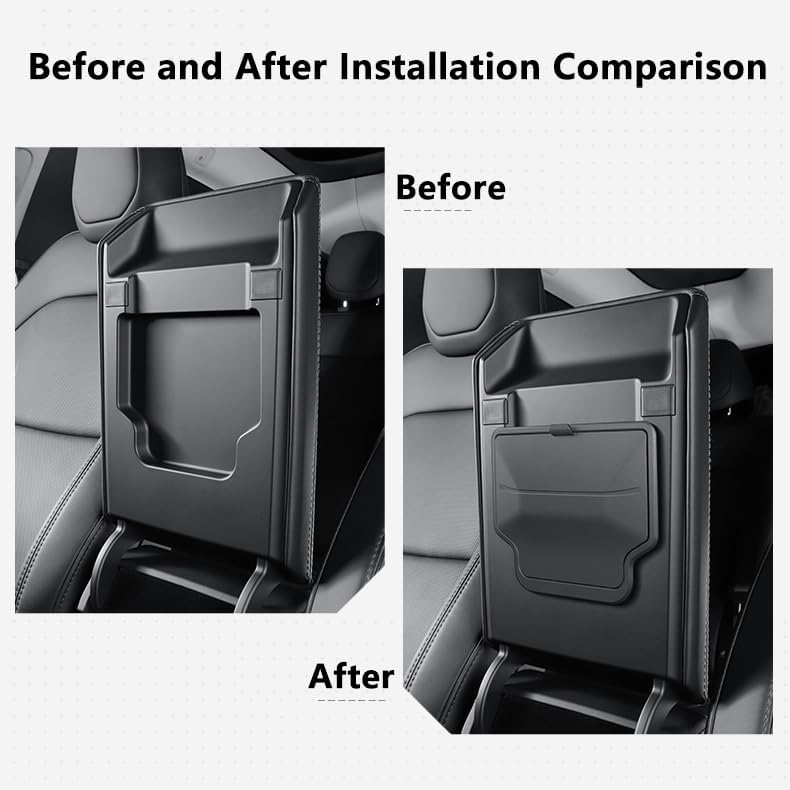 Center Console Organizer for 2025 2026 Tesla Model Y Juniper – 3PCS Hidden Console & Armrest Organizer (Black)