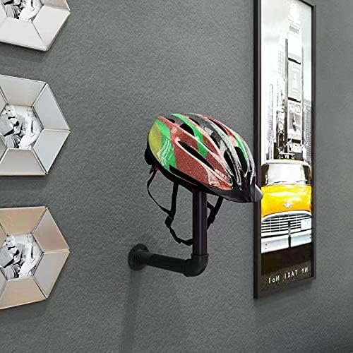 PEI Motorcycle Accessories Helmet Holder, Metal Hat Rack, Wig Storage Holder Display Stand, Helmet Hanger Rack Wall Mounted Hook for Coats