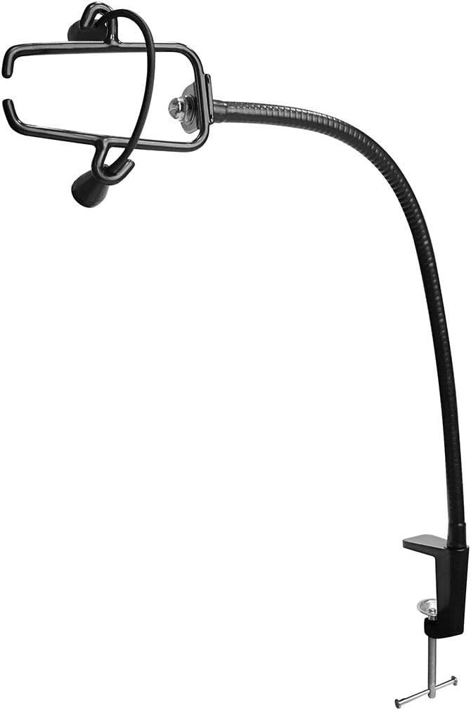 LUEXBOX Hands Free Blow Dryer Holder, Stainless Steel Hair Dryer Stand Clamp Mount for Countertop, Adjustable Hair Dryer Holder for Dog Grooming Table Arm with Clamp (Black)