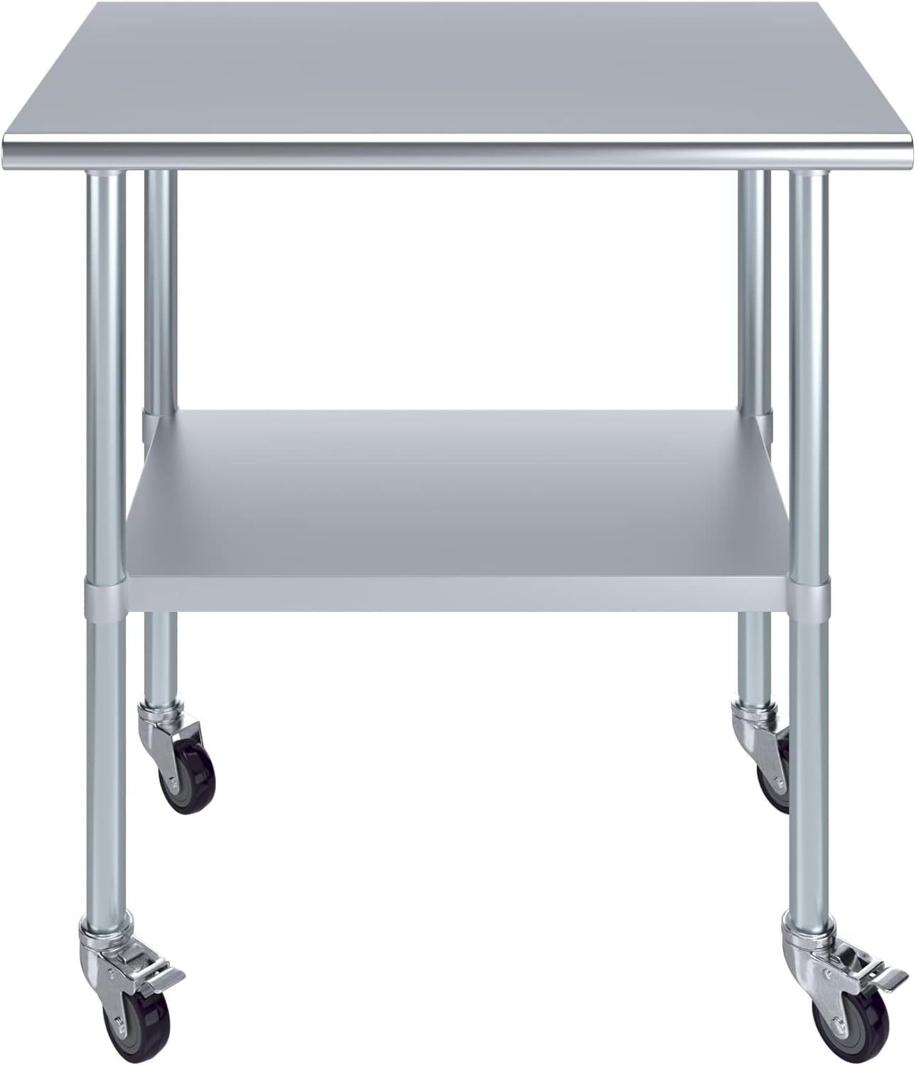 AmGood 36" Long x 24" Deep Stainless Steel Table with Casters