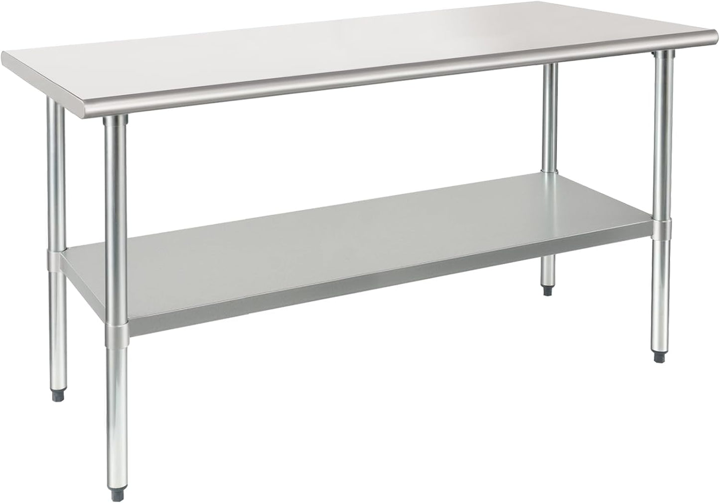 HARDURA Stainless Steel Table 30X60 Inches with Undershelf and Galvanized Legs NSF Heavy Duty Commercial Prep Work Table for Restaurant Kitchen Home and Hotel