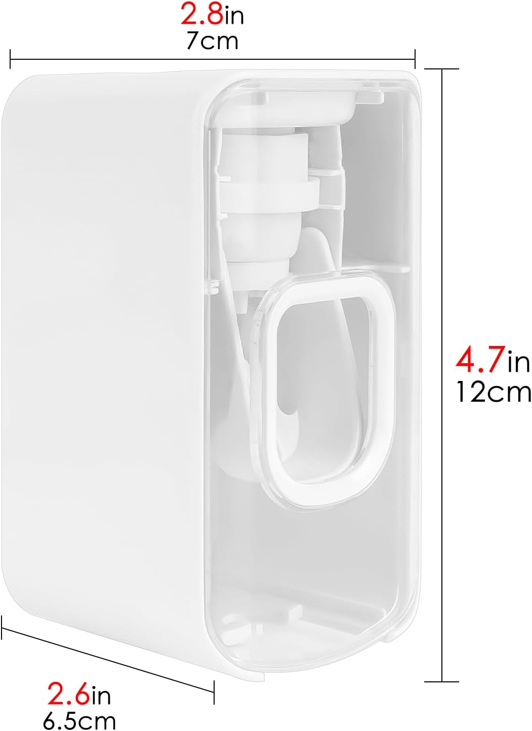 2 Slot Toothbrush Holder and Toothpaste Dispenser Wall Mounted, Automatic Toothpaste Squeezer, 2 in 1 Tooth Brush Toothpaste Organizer for Shower (Clear)