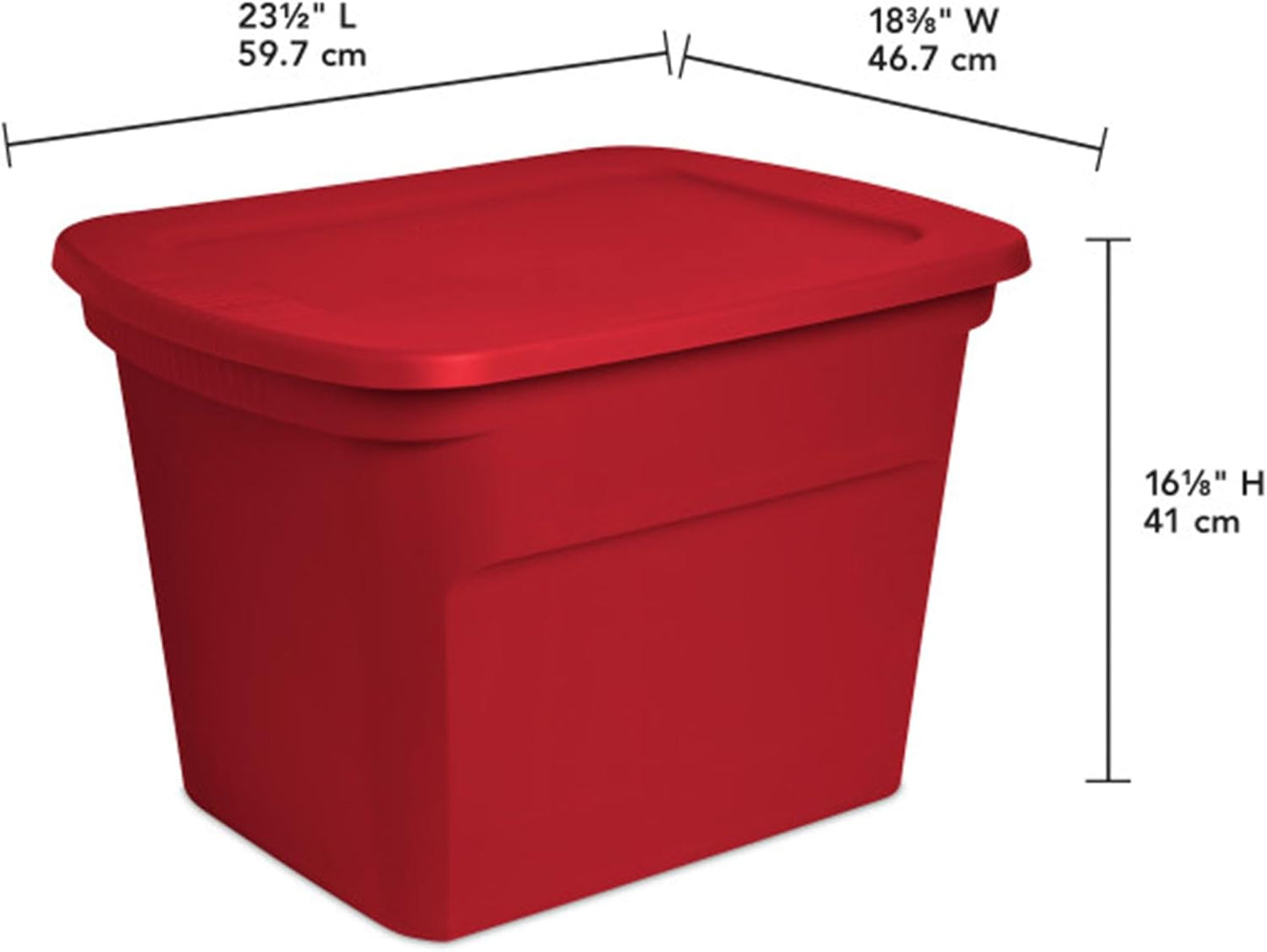 Sterilite 18 Gallon Plastic Stackable Storage Tote Container, Seasonal Home Decor, and Garage Organizer Bin with Lid, Red (8 Pack)