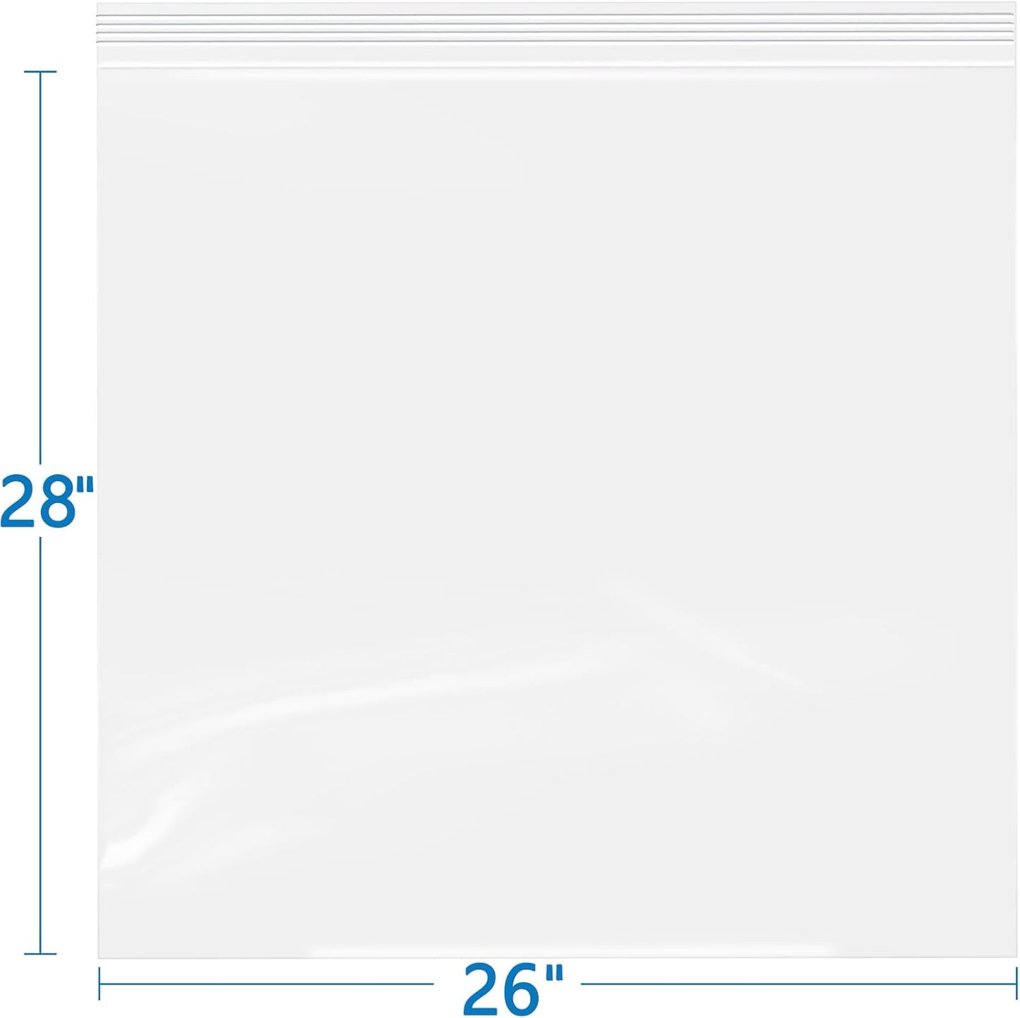 iMailer- 26" x 28" 50 Pack- 2 Mil Resealable Zip Bags- Clear Plastic Bags with Zip Top Lock for Storage, Organizing, Crafts, Travel