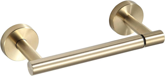 BGL Toilet Paper Holder Brushed Gold Wall Mount, Bathroom Toilet Paper Holder Brushed Nickel SUS 304 Stainless Steel, Double Post Pivoting Toilet Paper Roll Holder for Bathroom RV