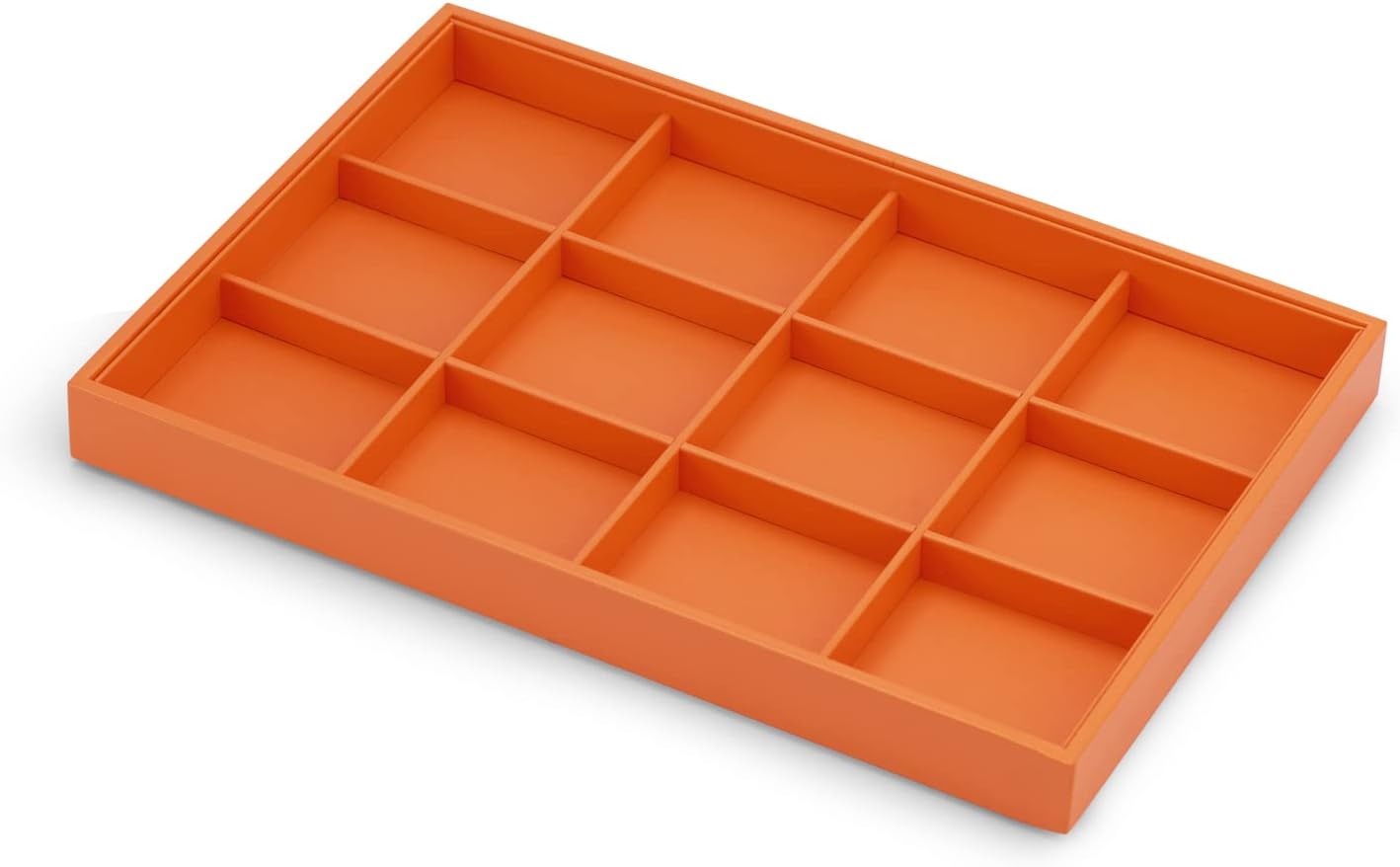 Oirlv Luxury Leather Jewelry Tray Orange Stackable Jewelry Drawer Organizer Trays Bracelets Bangles Watches Storage