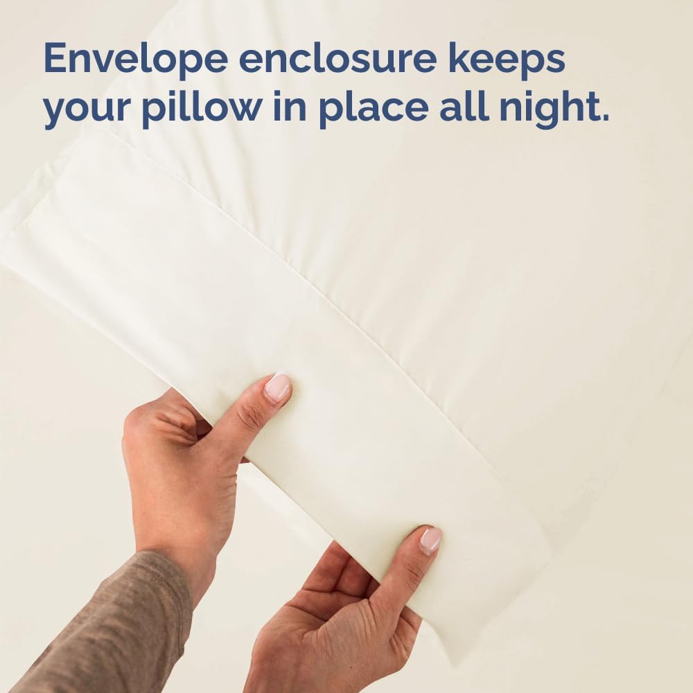 Standard Pillow Cases - 4 Pack - Super Soft Pillowcase Covers - Envelope Enclosure - Hotel Quality Pillow Protectors - Wrinkle Free, Shrink & Stain Resistant - Machine Washable - 20" x 26" (Off White)