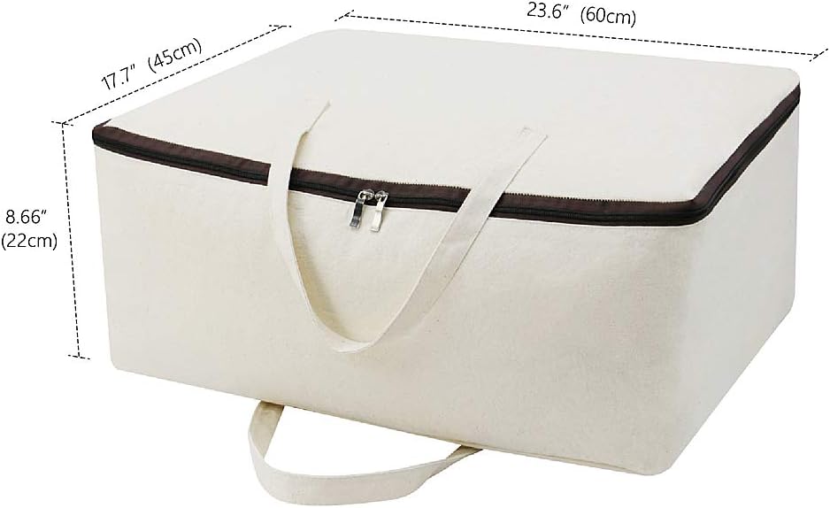 AMJ 5 Pack Oversized Storage Bag for Moving, Packing Supplies, Organizer Tote, Natural Cotton Canvas Zippered Sweater Bag, Reusable and Sustainable (Beige, 5 Pack)