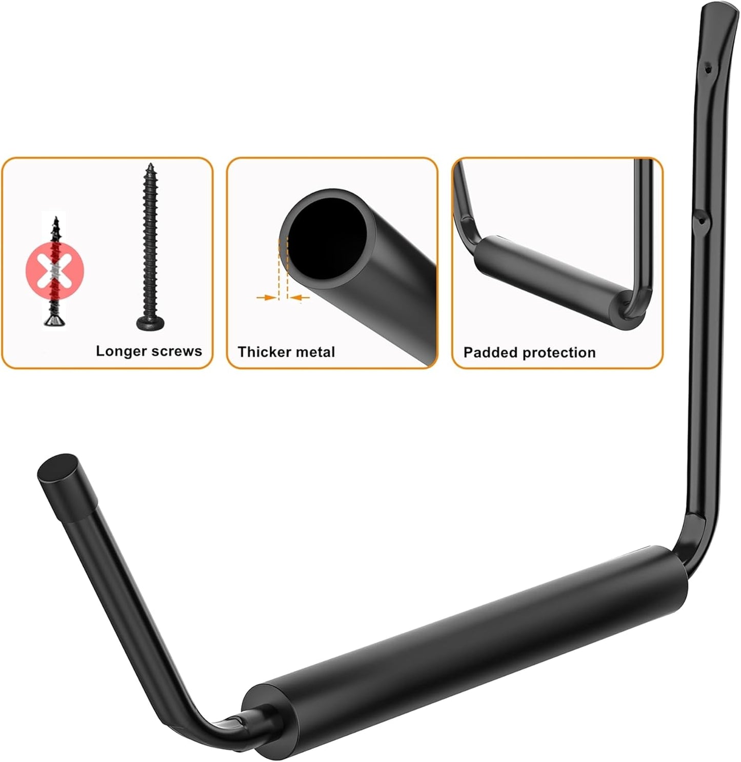 TORACK Kayak Storage Rack, Kayak Wall Mount for Garage Indoor/Outdoor Lightweight Kayaks Holders for Surfboards, Skis, Snowboards, Paddle Boards Holds Up to 50 lbs(Pack of 4)