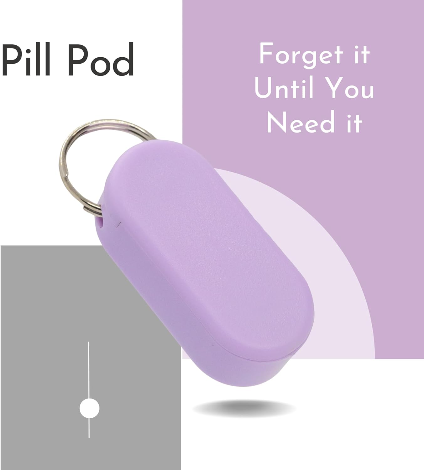 Keychain Pill Holder Single Pack – Lightweight Magnetic Pill Organizer for Daily Medication Storage, Portable Micro Pill Case for Travel, Durable and Discreet (Lavender)