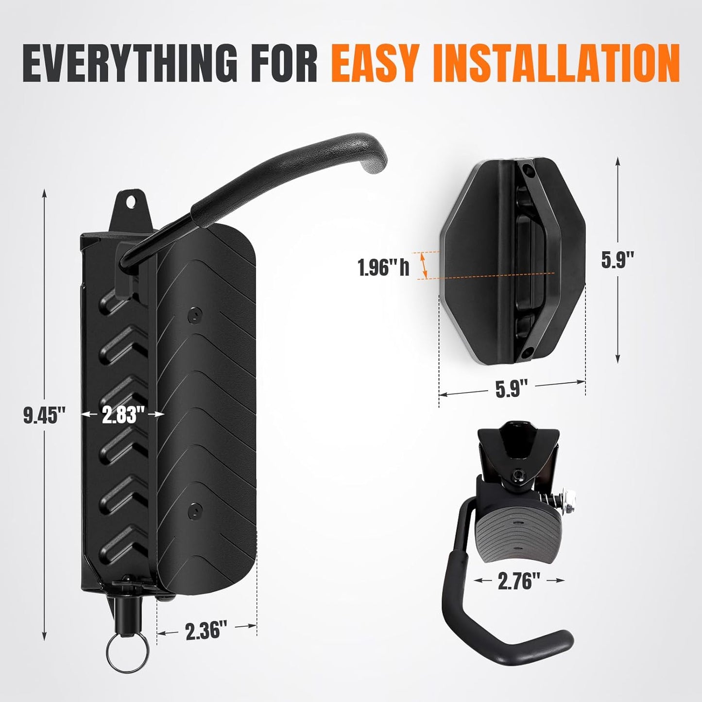 INNO STAGE 2-Pack Swivel Bike Wall Mount Rack, Heavy Duty Bike Rack, Garage Bike Rack & Indoor Bike Rack Solution, Bike Wall Hanger Holds 66 lbs, Space-Saving Vertical Storage for Bicycles