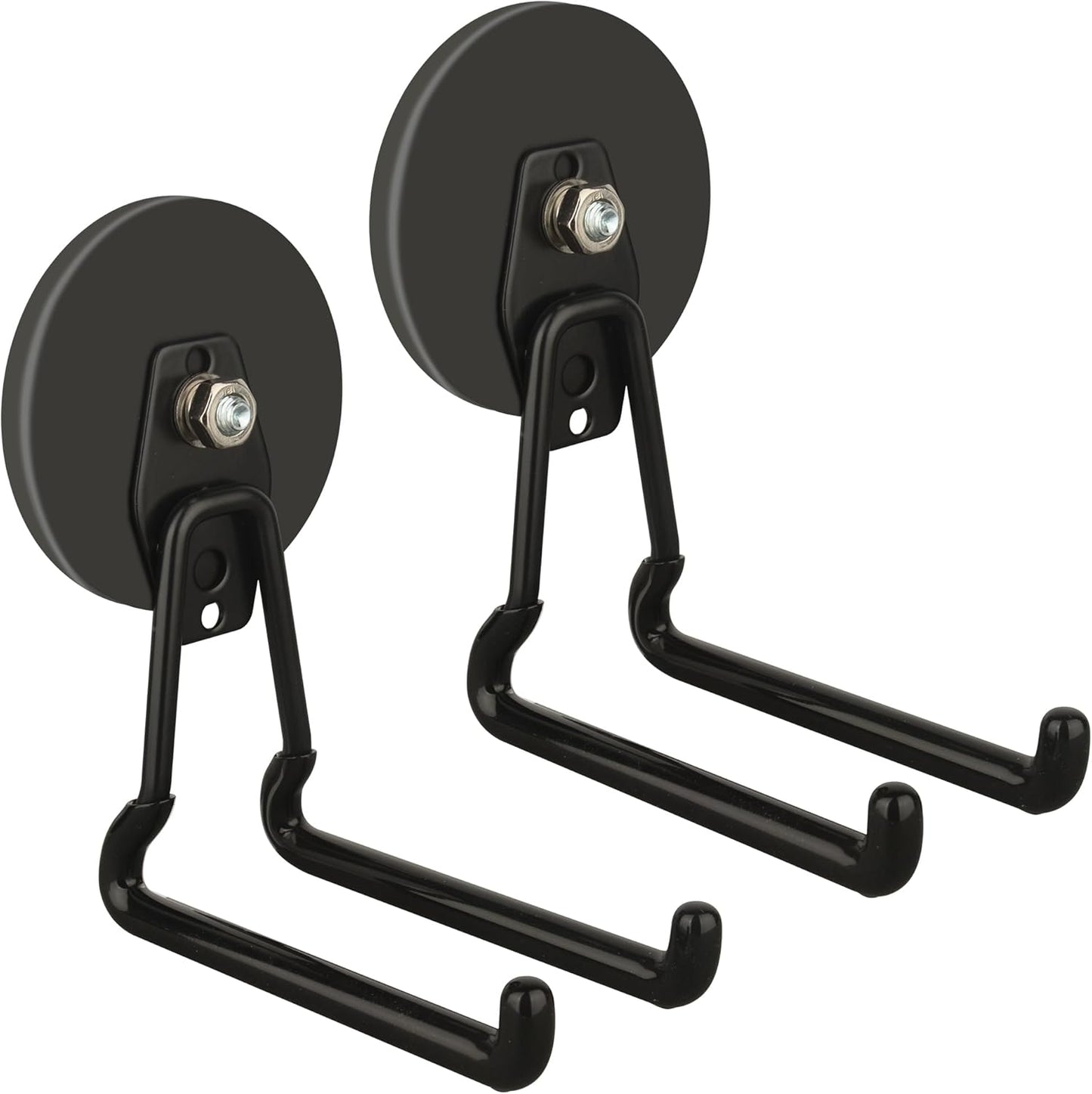 ULIBERMAGNET New Updated Gaint Magnetic Hooks,2 Pack Heavy Duty Large Magnetic Hooks for Extension Cord, Cable, Hose, Power Cord,Rope,Drill,Jig Saw,Circular Saw,Garden Lawn Tools (Black/3.46inch)