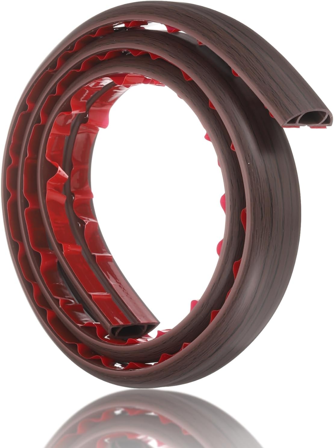 HARFINGTON 4ft Cord Cover Floor W0.6 x H0.33 Inner Channel PVC Hide Extension Cable Floor Wire Hider Wire Covers Protector for Prevent Cable Trips Cables Management, Wood Black