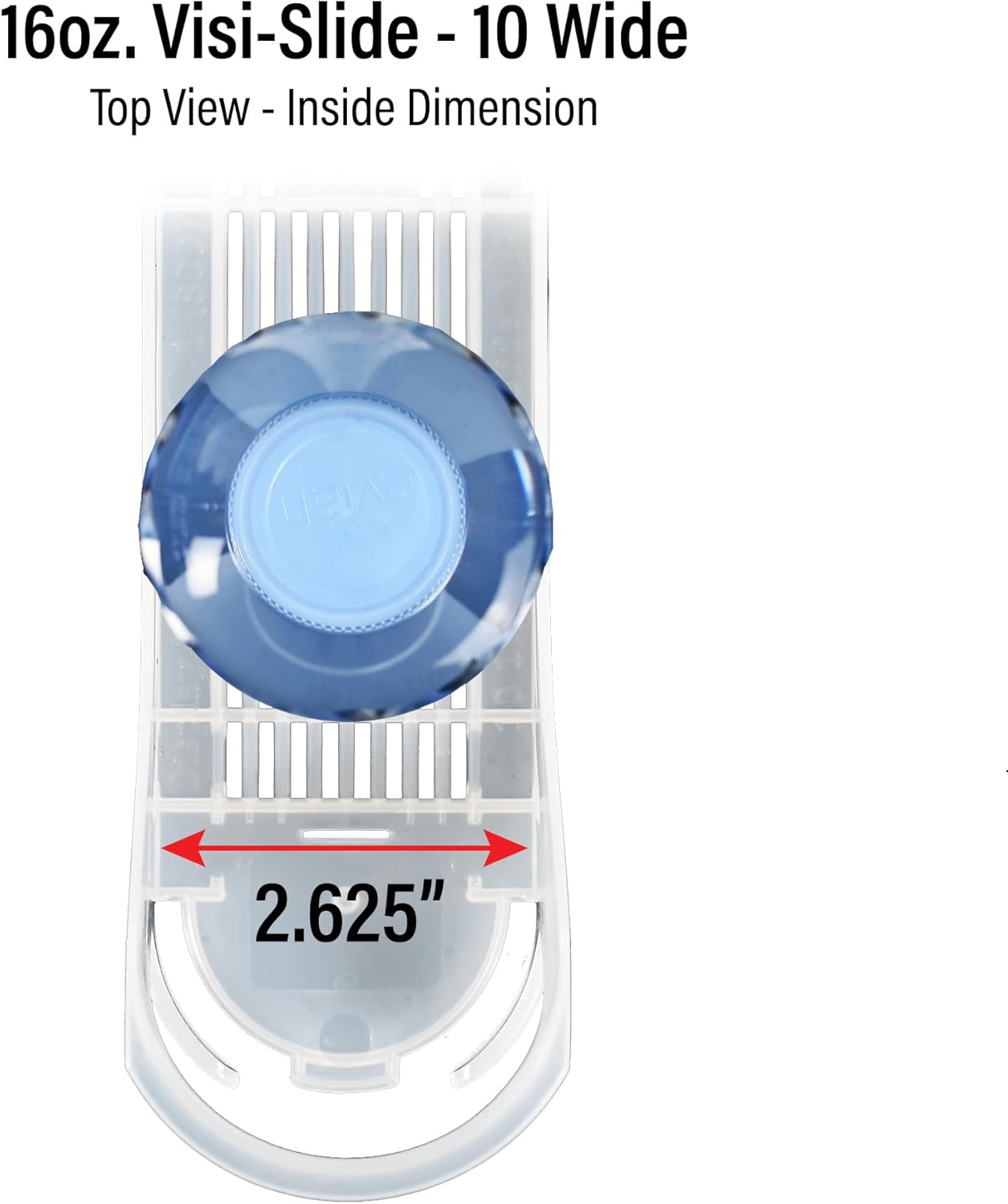 Display Technologies Visi-Slide Gravity Fed Organizer for 12/16oz high ring Beverages on flat and angled shelves in Cold Vaults & Coolers (Pack of 6)