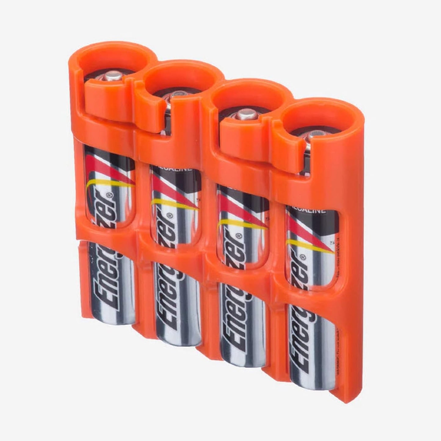 Storacell by Powerpax Slimline AAA Battery Storage Caddy, Orange, Holds 4 Batteries (Not Included)