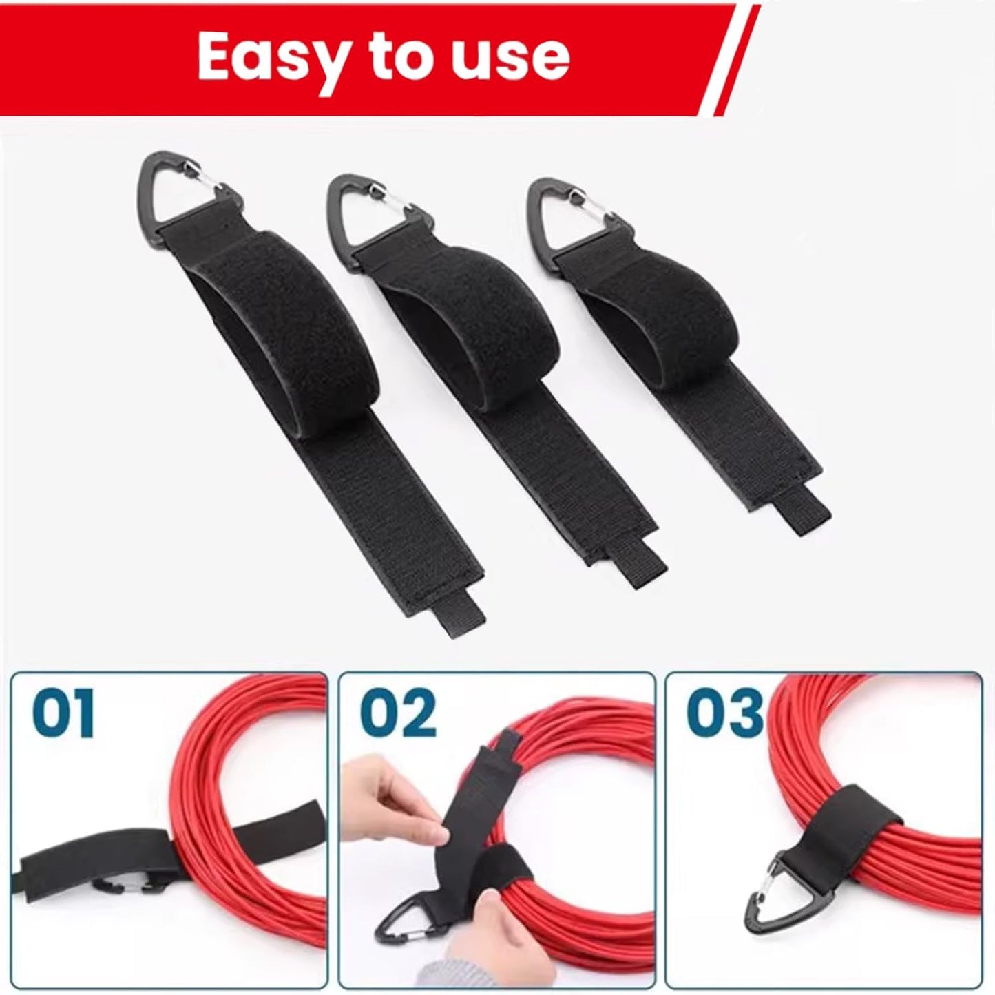 Extension Cord Holder Organizer,6 Pack (10-13-16) inch Heavy Duty Storage Cable Straps with Triangle Clips Hook and Loop for Men Workshop and Cord Organization and Garage Storage