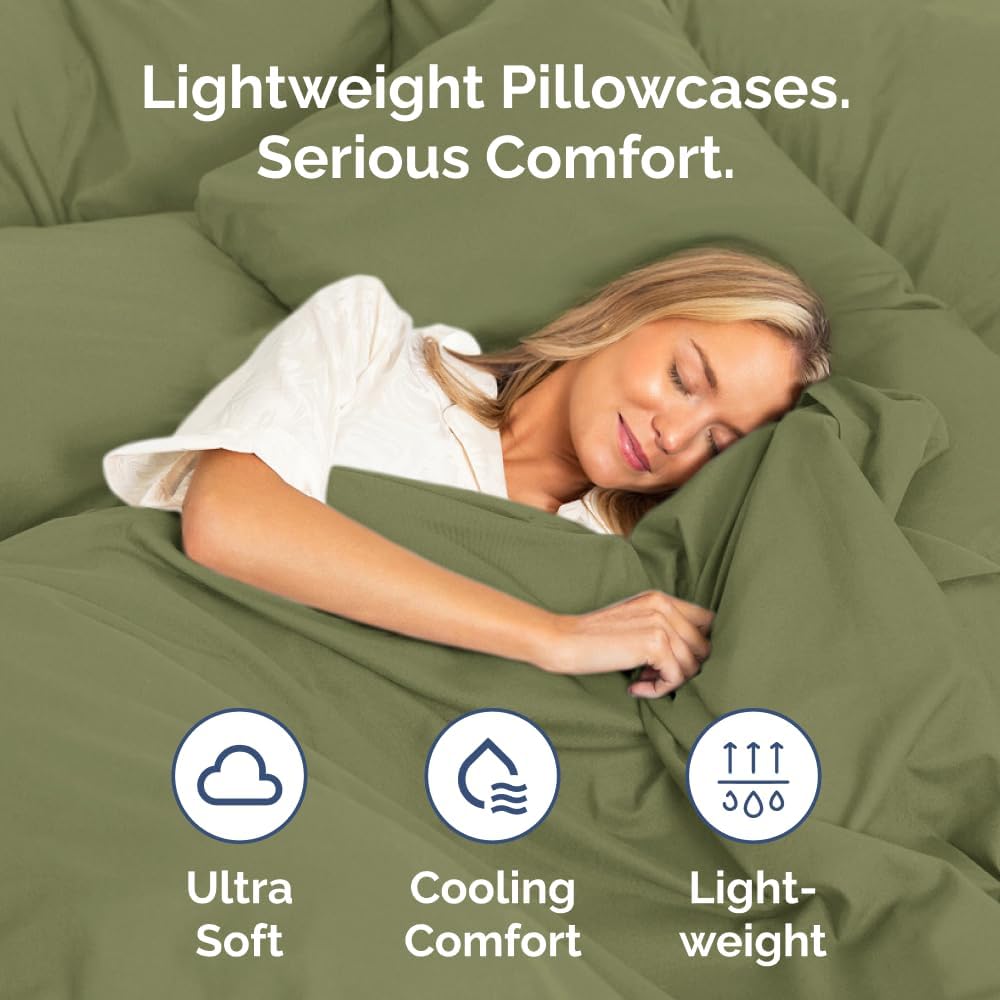 Standard Pillow Cases - 4 Pack - Super Soft Pillowcase Covers - Envelope Enclosure - Hotel Quality Pillow Protectors - Wrinkle Free, Fade & Stain Resistant - Machine Washable - 20" x 26" (Sage Green)
