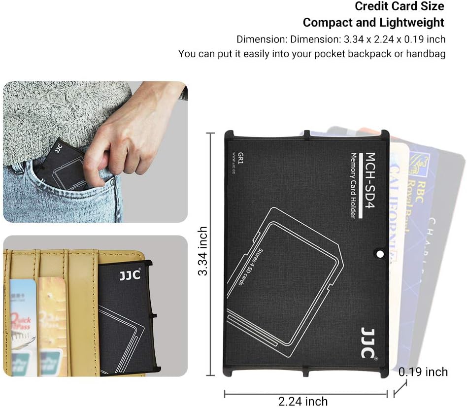 4-Slot SD Card Holder Case, Slim Ultra-Thin SDHC SDXC Memory Card Organizer