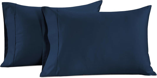 LANE LINEN Pillow Case Covers King, Set of 2, 100% Egyptian Cotton Sateen, Soft Cool & Smooth 1000 Thread Count Pillow Cases - Estate Blue