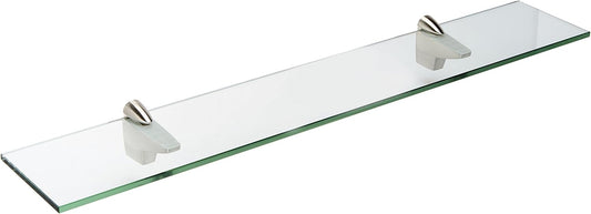 Spancraft Glass F-10x48-Brushed Steel Falcon Glass Shelf, Brushed Steel, 10" x 48"