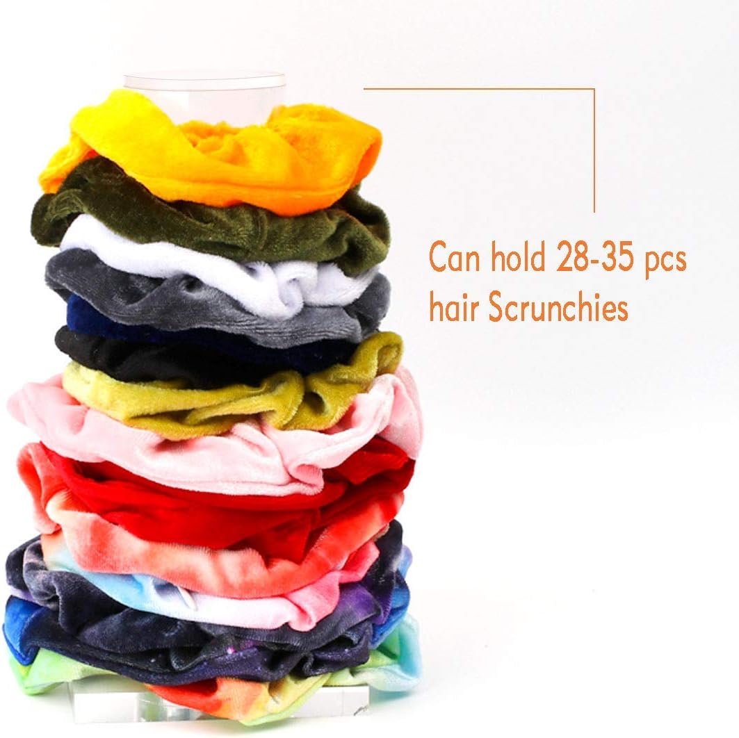 OAOLEER 2Pcs Scrunchie Holder Stand,Clear Jewelry Organizer for Teen Girl Women Gifts, The Perfect Scrunchy Display Organizer