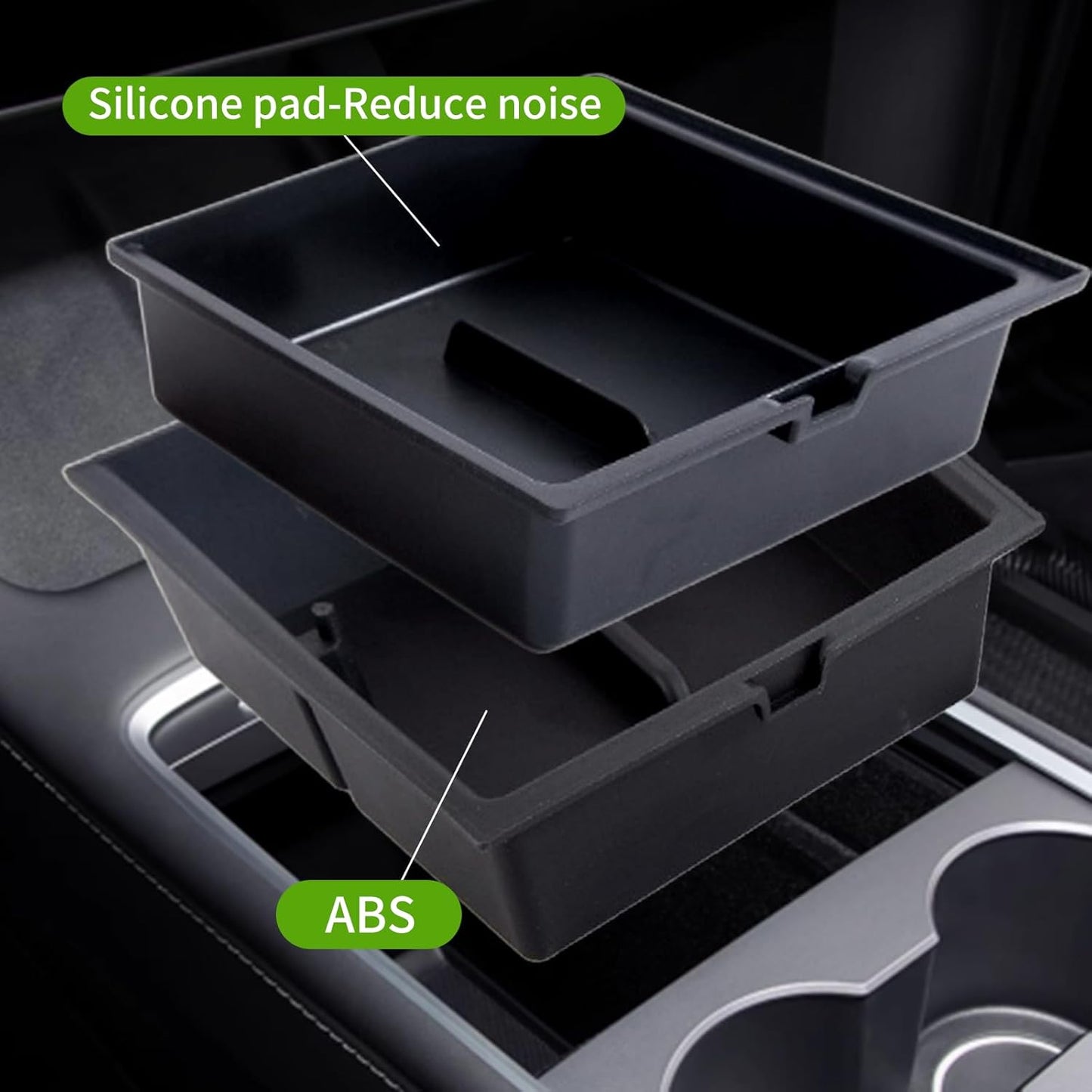 Tesla Model Y Juniper Center Console Organizer 6 PCS Silicone 2025 2026 New Tesla Model Y Juniper & Model 3 Highland Accessories Silent Hidden Storage Box with Rear Air Vent Protector