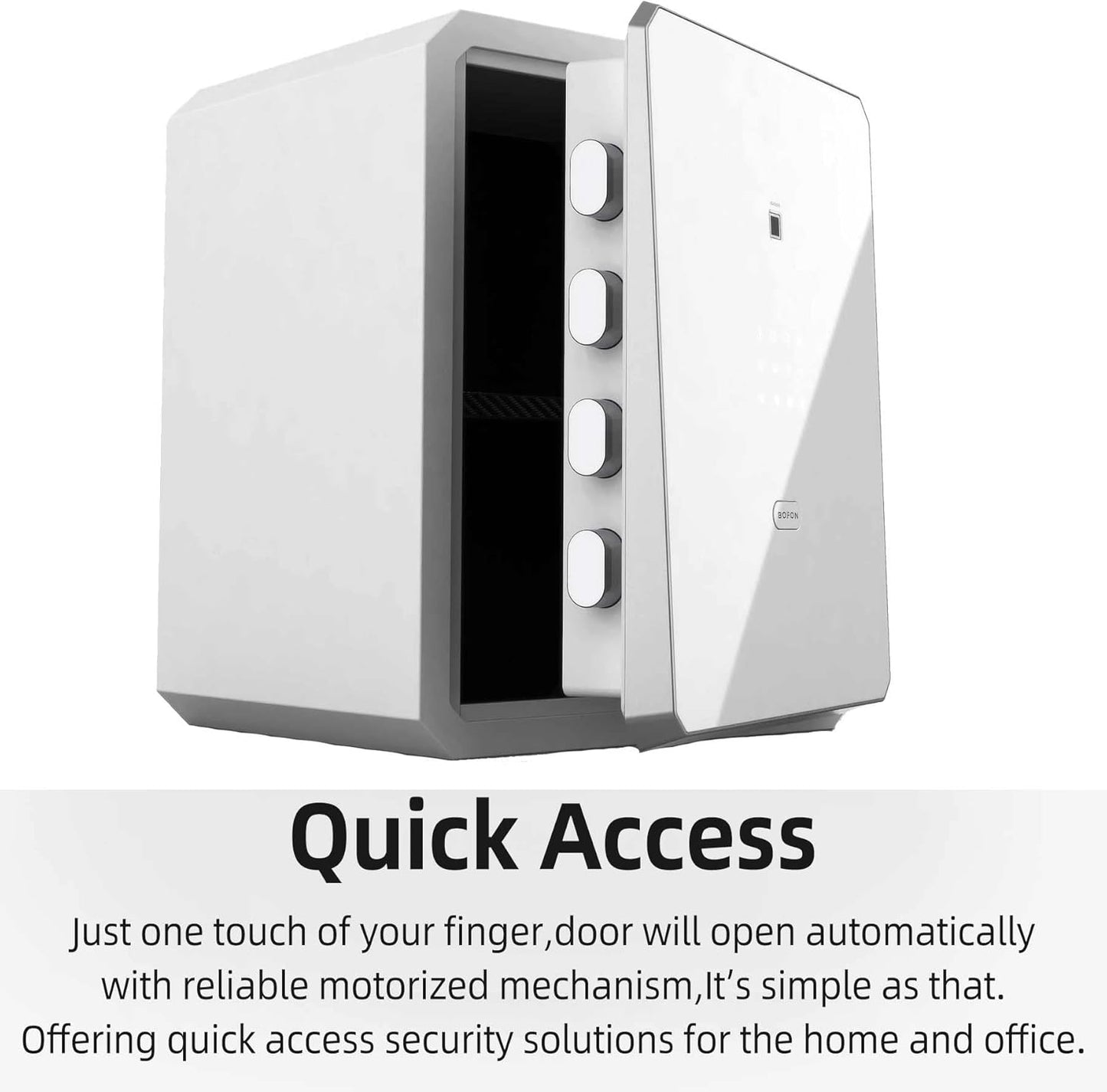 Fingerprint Password Safe Box with Key, Cabinets for Home Offcie,Lock Box,Security Box,Biometric safe,W-series 2.1Cubic feet BOFON