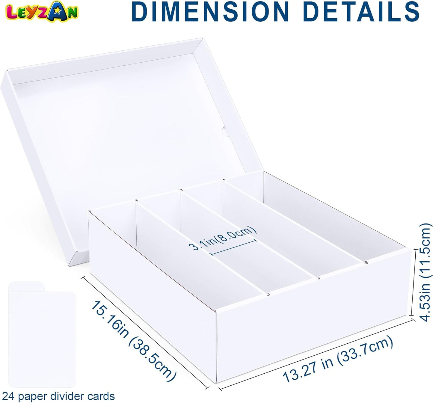 Trading Card Storage Box, 3200 Count Cardboard Storage Box with Divider for Sports, Tcg, Mtg Card(1 Pack)