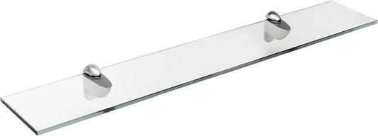 Spancraft Glass H-8x33-Brushed Steel Heron Glass Shelf, Brushed Steel, 8" x 33"