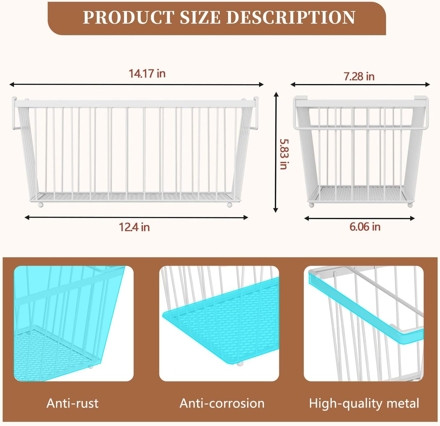 Enhanced Leak-Proof Bottom - Freezer Organizer Bins ，4 Pack Stackable Deep Freezer Organizer Bins for 7 Cu.FT Small Chest Freezer，Easy Get Bottom Foods without Digging（white）