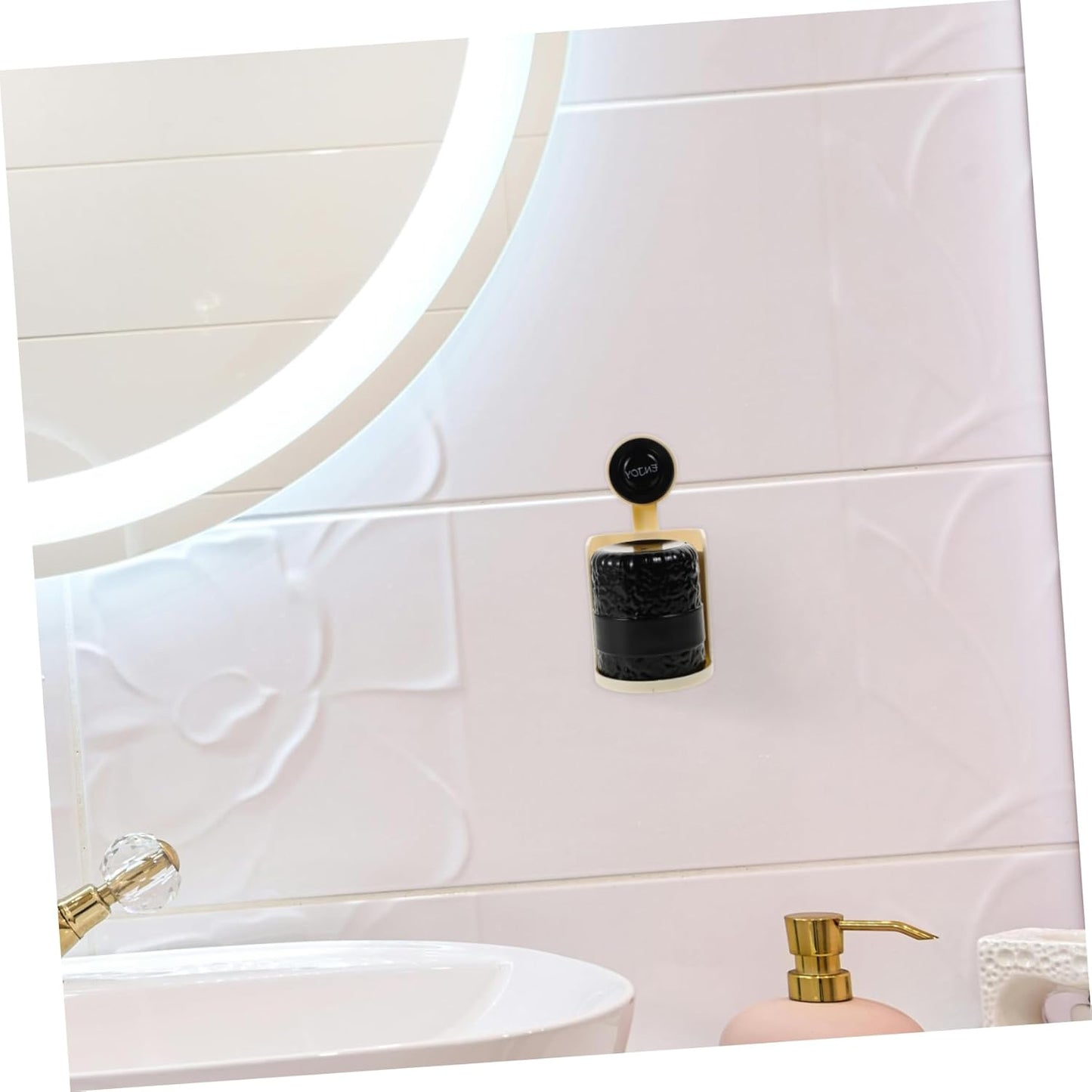 VILLCASE Suction Toothbrush Holder for Bathrooms Removable Wall Mount Organizer with Strong Suction Cup Self-draining Shower Storage Rack for Toothpaste Razors and Tableware Black