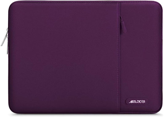 MOSISO Laptop Case 13.3 inch, 13-13.3 inch Laptop Sleeve Compatible with MacBook Air/Pro 13/Pro 14 M5 M4 M3 M2 M1, HP Dell ASUS Lenovo,Polyester Vertical Computer Sleeve Bag with Pocket,Magenta Purple