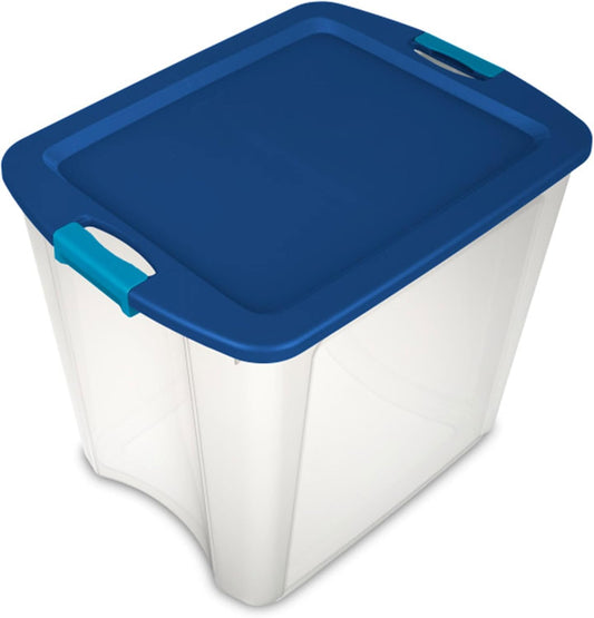 Sterilite 12-Pack Latch and Carry, Clear Plastic Storage Bins with Latching Lids and Full-Grip Handles, 27 Gallon