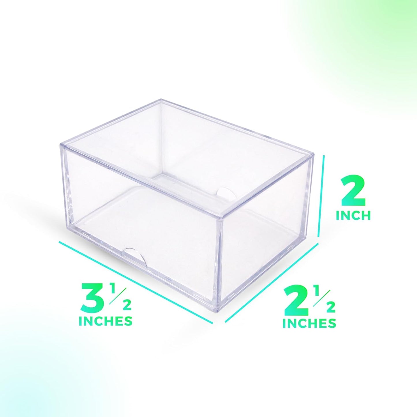 20 Pack Clear Acrylic Card Storage Boxes with Lids – 3 1/2" L x 2 1/2" W x 2" H Baseball Card Storage Box, Sports Card Boxes and Magic Card Storage Box, Playing Card Case – Made in USA