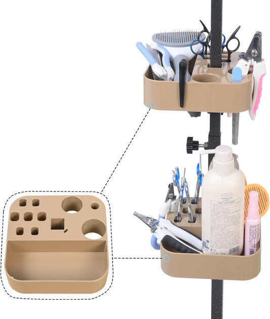 Adjustable Pet Grooming Storage Rack - Holds Grooming Scissors, Brushes and Tools - Compact, Durable and Easy to Install
